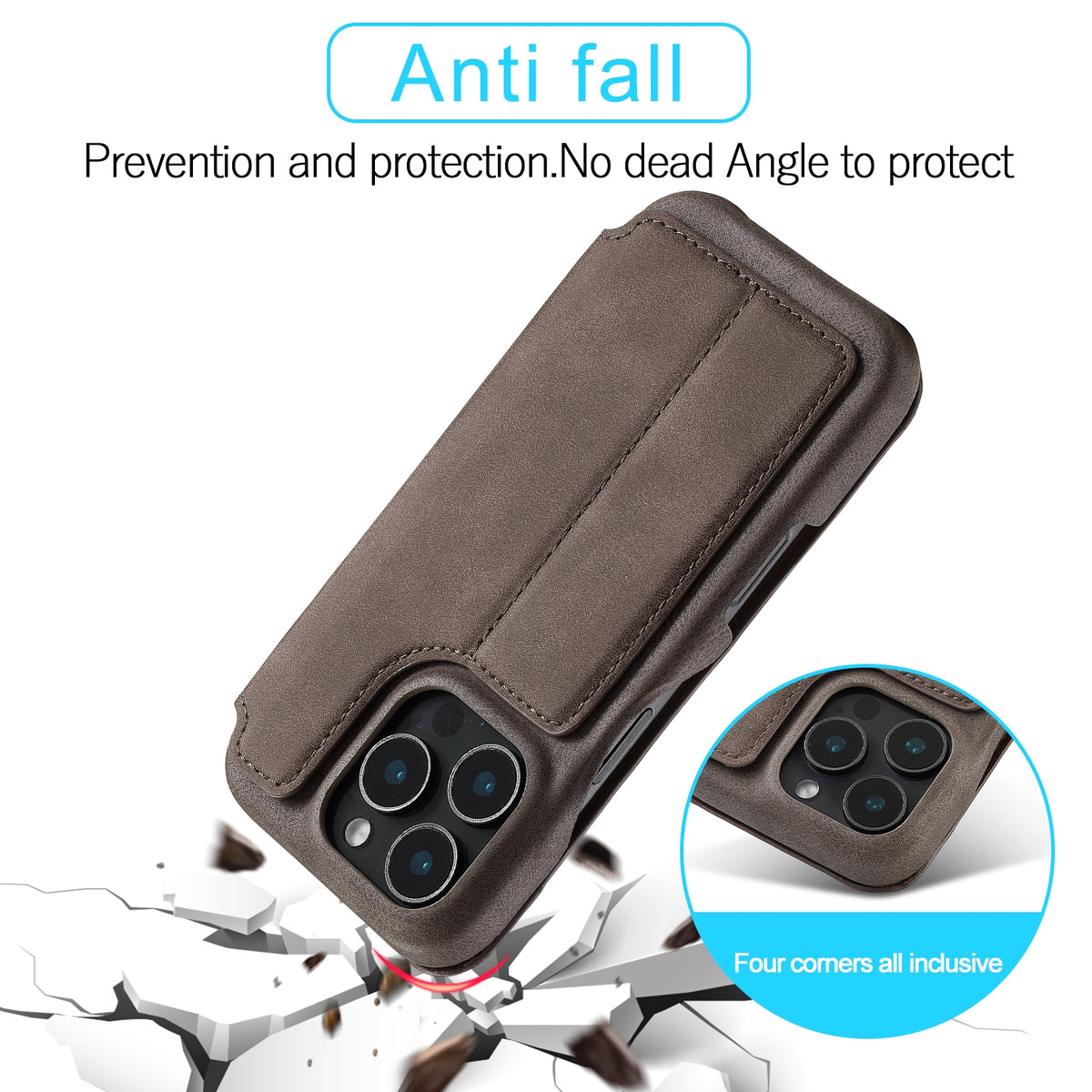 ELECTROPRIME For iPhone 16 Pro Max LC.IMEEKE Hon Ancient Series Flip Leather Phone Case(Coffee)