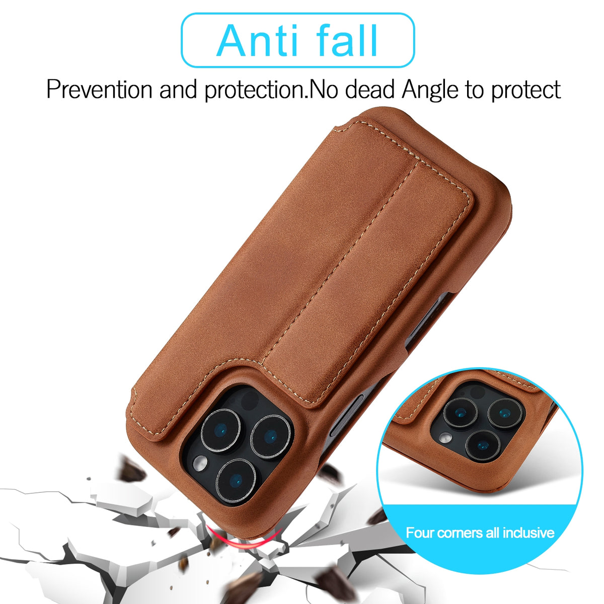 ELECTROPRIME For iPhone 16 Pro Max LC.IMEEKE Hon Ancient Series Flip Leather Phone Case(Brown)