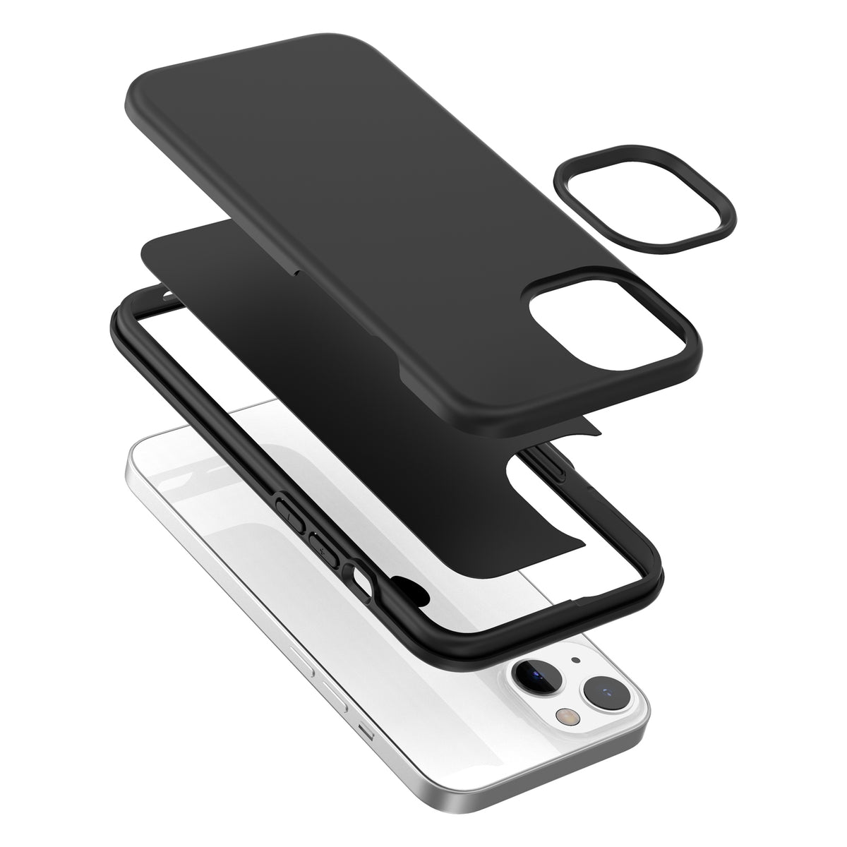 ELECTROPRIME For iPhone 15 Rubber Oil Surface Solid Color Phone Case(Black)