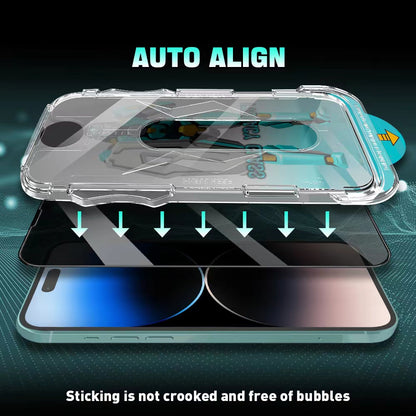 ELECTROPRIME For iPhone 15 Plus Easy Install 28 Degree Privacy Armor Tempered Glass Film