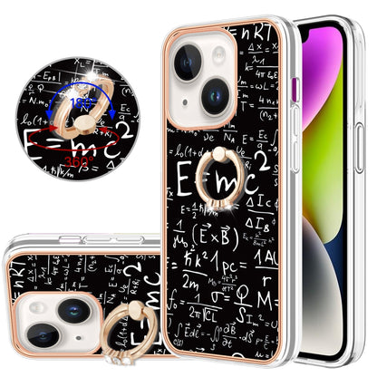 ELECTROPRIME For iPhone 15 Electroplating Dual-side IMD Phone Case with Ring Holder(Equation)