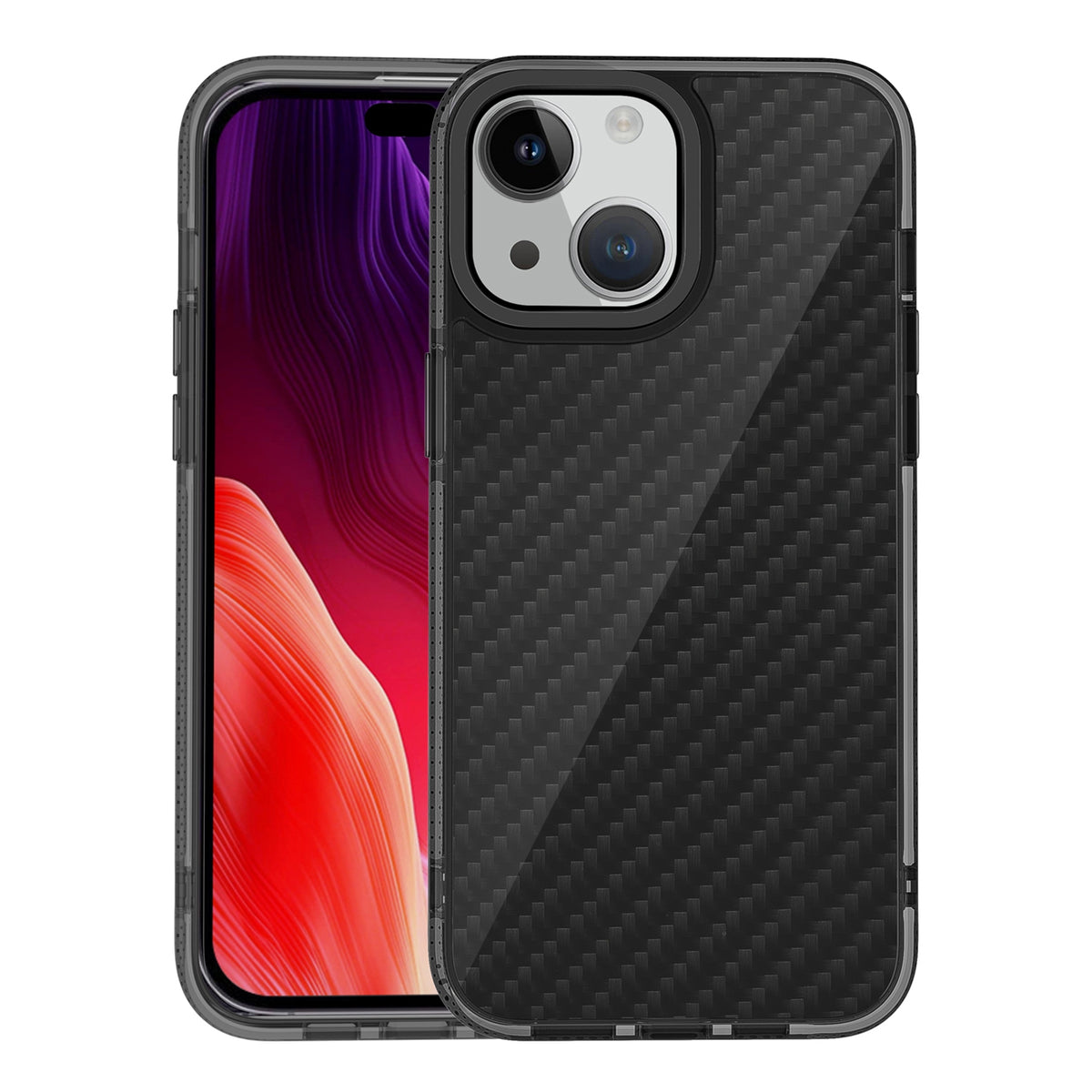 ELECTROPRIME For iPhone 15 Plus Armor Carbon Fiber TPU + PC Phone Case(Black)