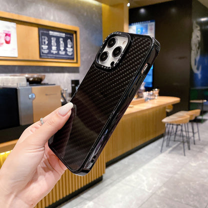 ELECTROPRIME For iPhone 15 Plus Armor Carbon Fiber TPU + PC Phone Case(Black)