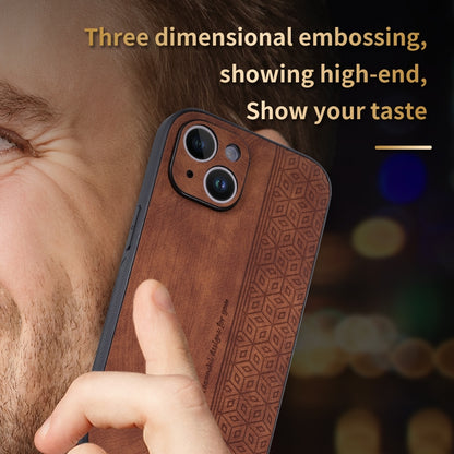 ELECTROPRIME For iPhone 15 AZNS 3D Embossed Skin Feel Phone Case(Black)