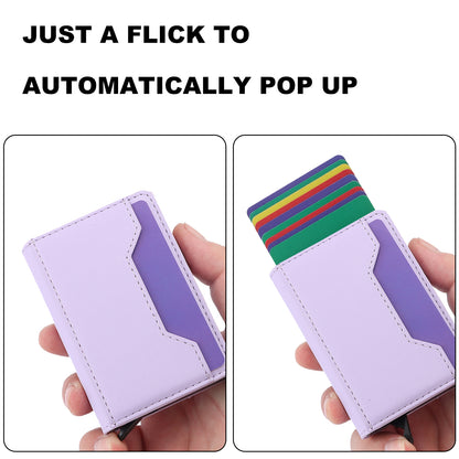 ELECTROPRIME For iPhone 15 RFID Anti-theft Detachable Card Bag Leather Phone Case(Purple)