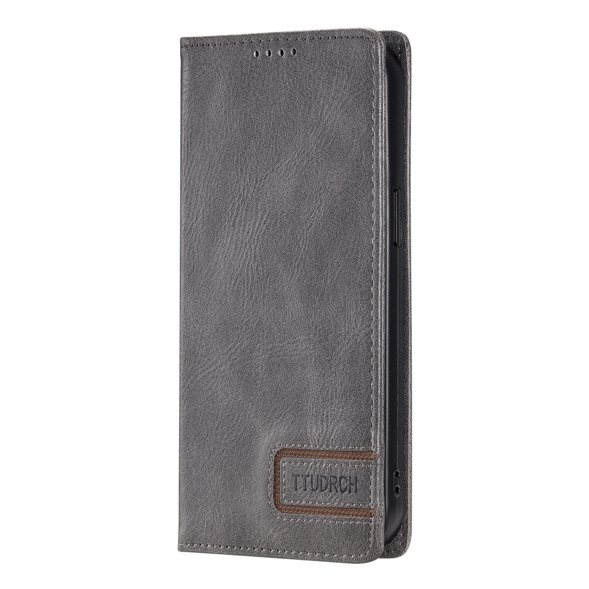 ELECTROPRIME For iPhone 15 TTUDRCH RFID Retro Texture Magnetic Leather Phone Case(Grey)