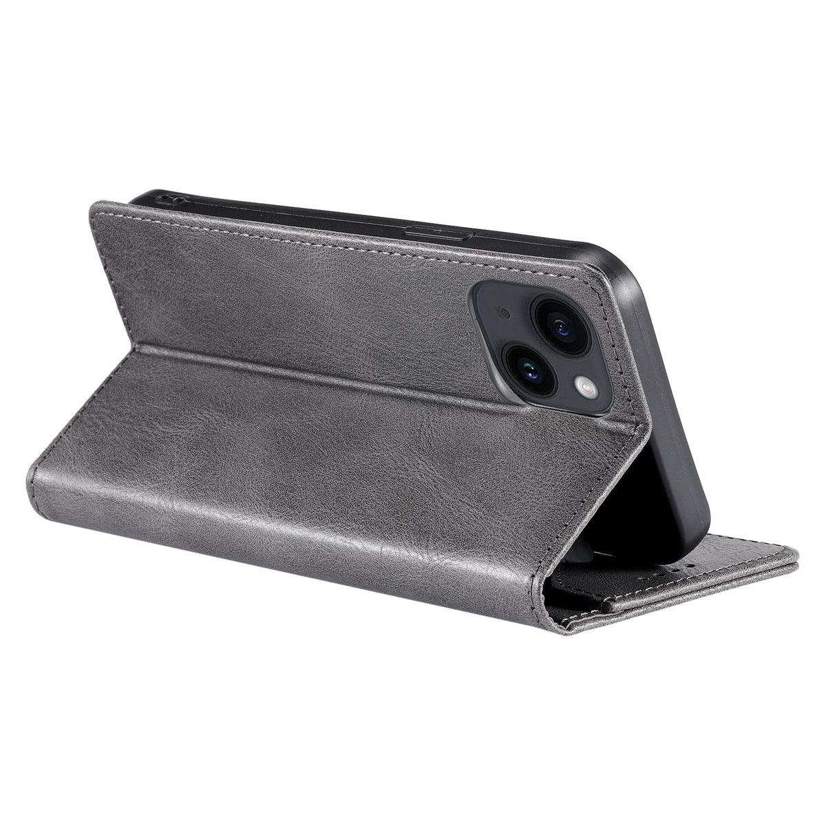ELECTROPRIME For iPhone 15 TTUDRCH RFID Retro Texture Magnetic Leather Phone Case(Grey)