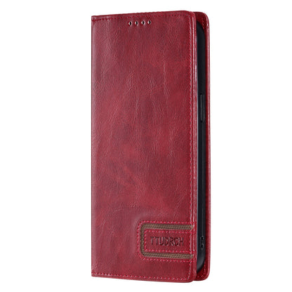 ELECTROPRIME For iPhone 15 TTUDRCH RFID Retro Texture Magnetic Leather Phone Case(Red)