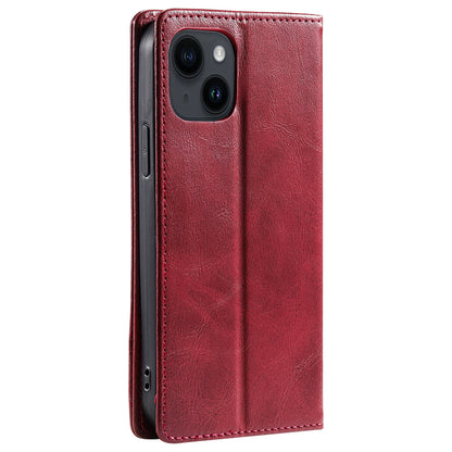 ELECTROPRIME For iPhone 15 TTUDRCH RFID Retro Texture Magnetic Leather Phone Case(Red)