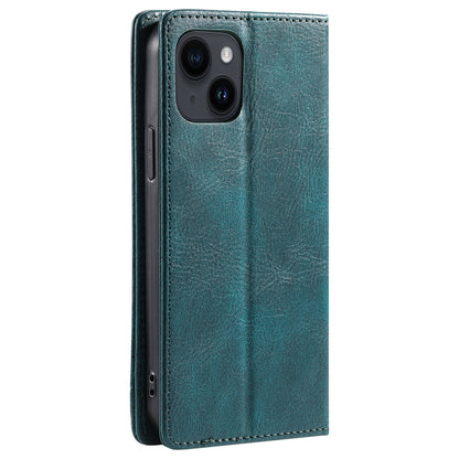 ELECTROPRIME For iPhone 15 TTUDRCH RFID Retro Texture Magnetic Leather Phone Case(Greem)