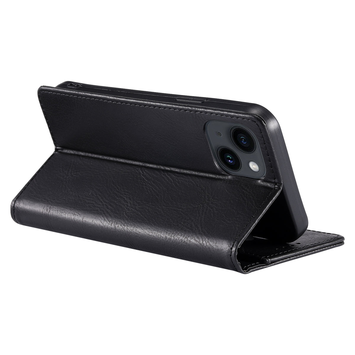 ELECTROPRIME For iPhone 15 TTUDRCH RFID Retro Texture Magnetic Leather Phone Case(Black)