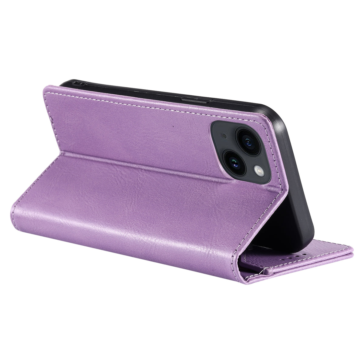 ELECTROPRIME For iPhone 15 TTUDRCH RFID Retro Texture Magnetic Leather Phone Case(Purple)