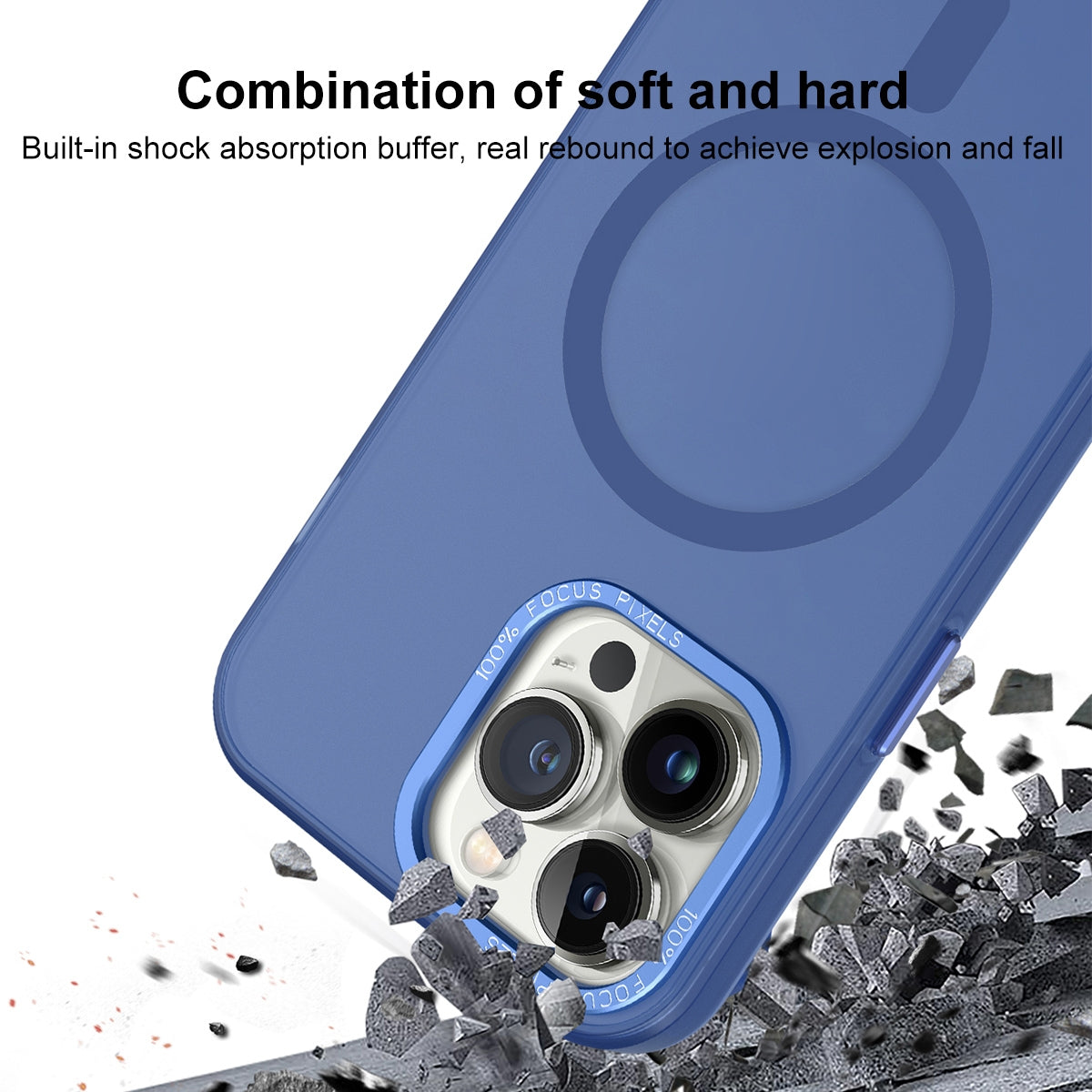 ELECTROPRIME For iPhone 15 Plus MagSafe Frosted Translucent Mist Phone Case(Dark Purple)