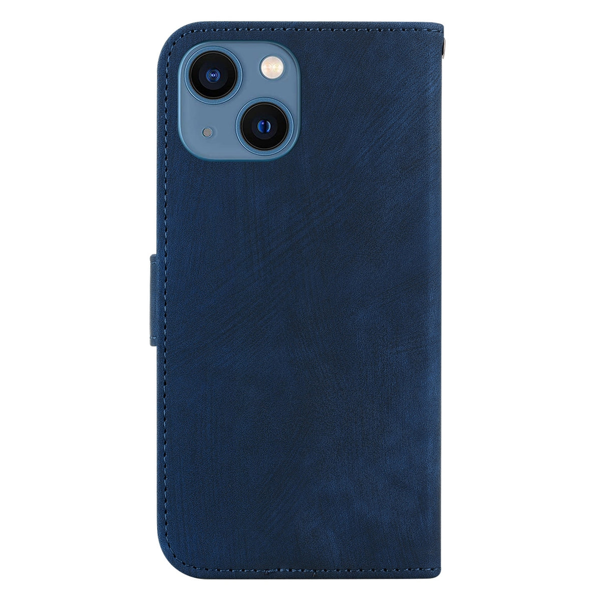 ELECTROPRIME For iPhone 15 Plus Little Tiger Embossed Leather Phone Case(Dark Blue)
