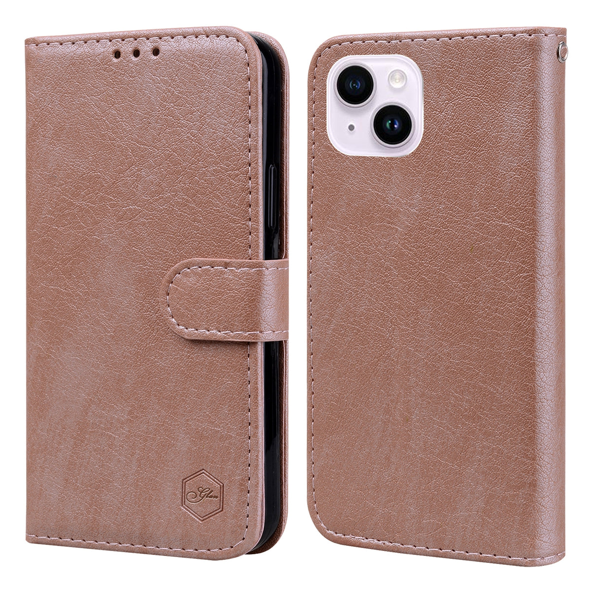 ELECTROPRIME For iPhone 15 Plus Skin Feeling Oil Leather Texture PU + TPU Phone Case(Champagne)