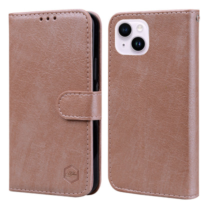 ELECTROPRIME For iPhone 15 Plus Skin Feeling Oil Leather Texture PU + TPU Phone Case(Champagne)