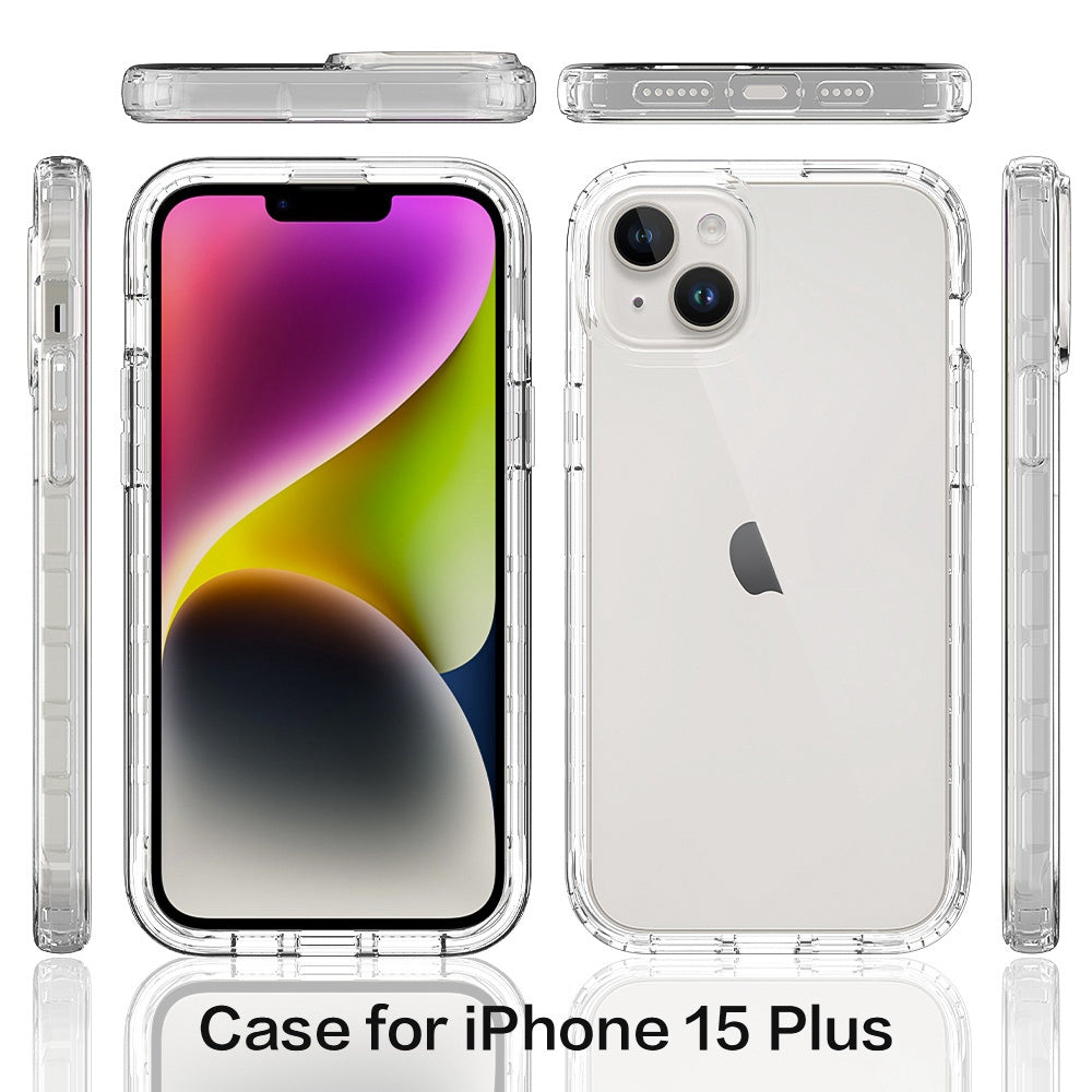 ELECTROPRIME For iPhone 15 Plus Full Body Shockproof Clear Gradient Phone Case(Purple)