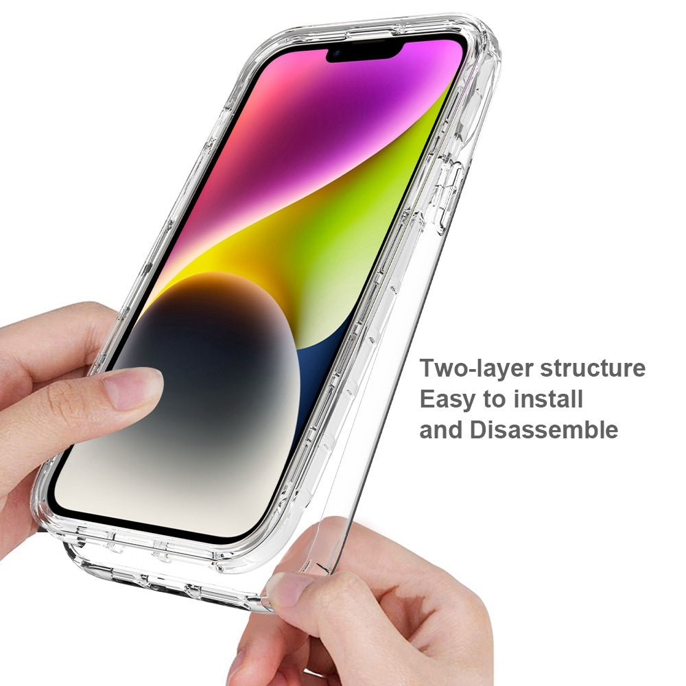 ELECTROPRIME For iPhone 15 Plus Full Body Shockproof Clear Gradient Phone Case(Purple)