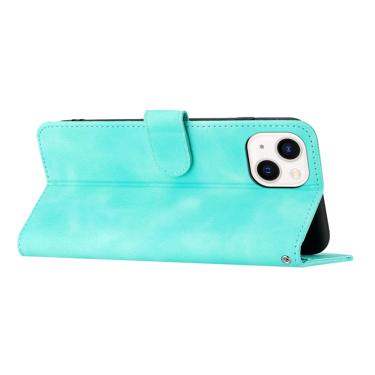 ELECTROPRIME For iPhone 15 Plus Heart Pattern Skin Feel Leather Phone Case(Light Blue)