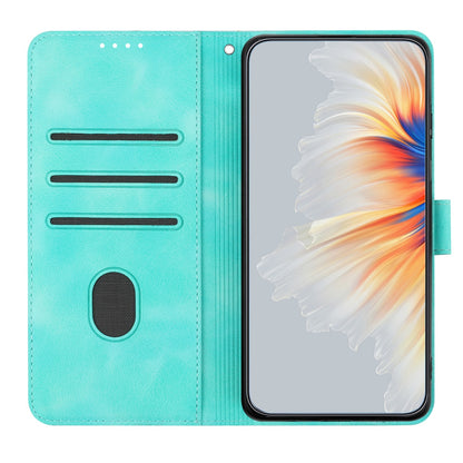 ELECTROPRIME For iPhone 15 Plus Heart Pattern Skin Feel Leather Phone Case(Light Blue)