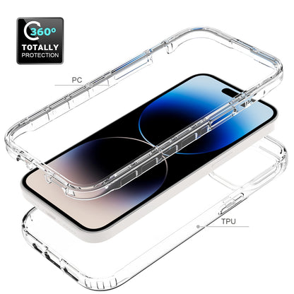 ELECTROPRIME For iPhone 15 Shockproof Clear Gradient PC + TPU Phone Case(Red)