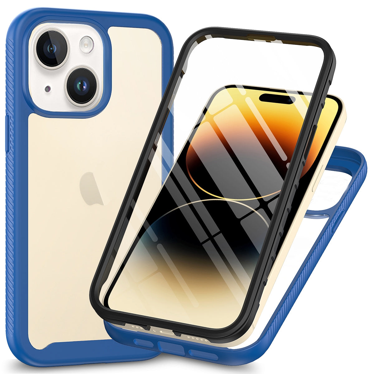 ELECTROPRIME For iPhone 15 Plus Starry Sky Solid Color Series PC + TPU Phone Case with PET Film(Royal Blue)