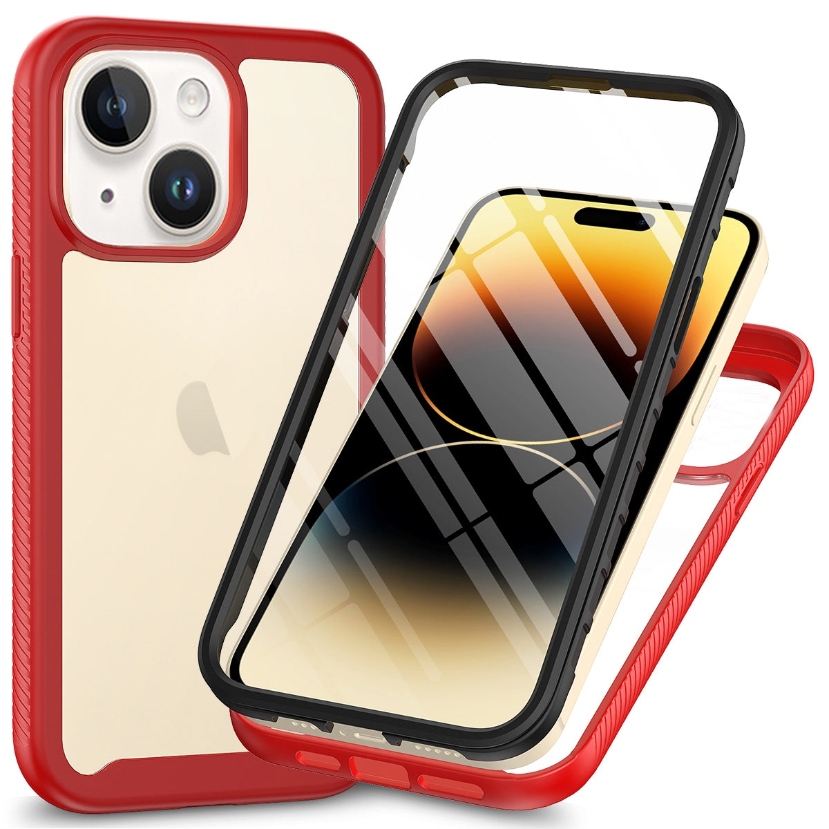 ELECTROPRIME For iPhone 15 Starry Sky Solid Color Series PC + TPU Phone Case with PET Film(Red)