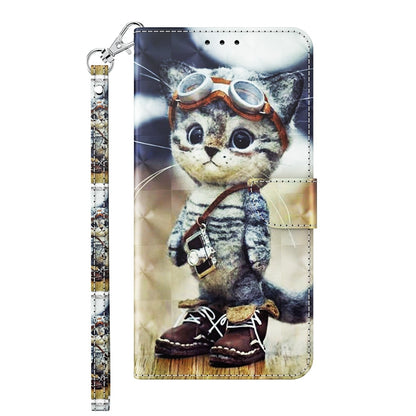 ELECTROPRIME For iPhone 15 3D Painted Leather Phone Case(Naughty Cat)