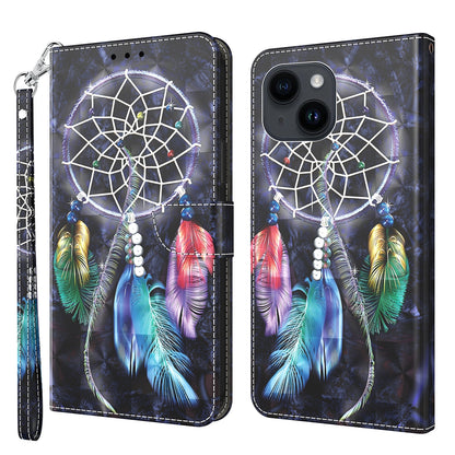ELECTROPRIME For iPhone 15 3D Painted Leather Phone Case(Colorful Dreamcatcher)
