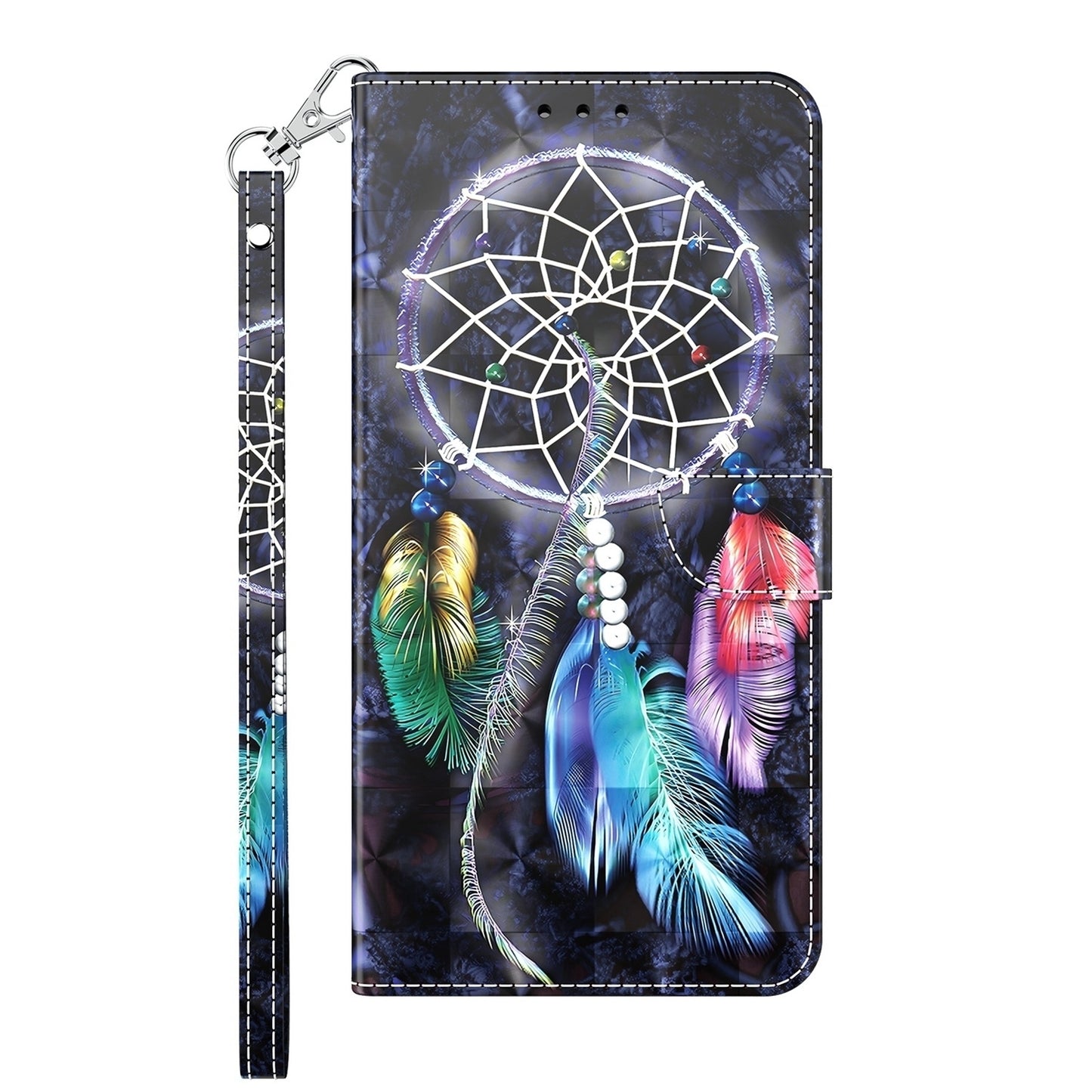 ELECTROPRIME For iPhone 15 3D Painted Leather Phone Case(Colorful Dreamcatcher)