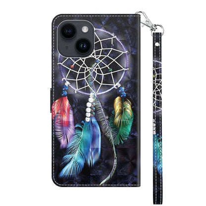 ELECTROPRIME For iPhone 15 3D Painted Leather Phone Case(Colorful Dreamcatcher)