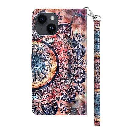 ELECTROPRIME For iPhone 15 3D Painted Leather Phone Case(Colorful Mandala)