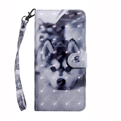 ELECTROPRIME For iPhone 15 3D Painted Leather Phone Case(Husky)