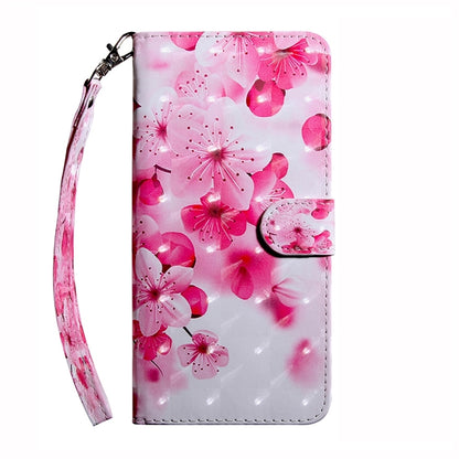 ELECTROPRIME For iPhone 15 3D Painted Leather Phone Case(Red Flower)