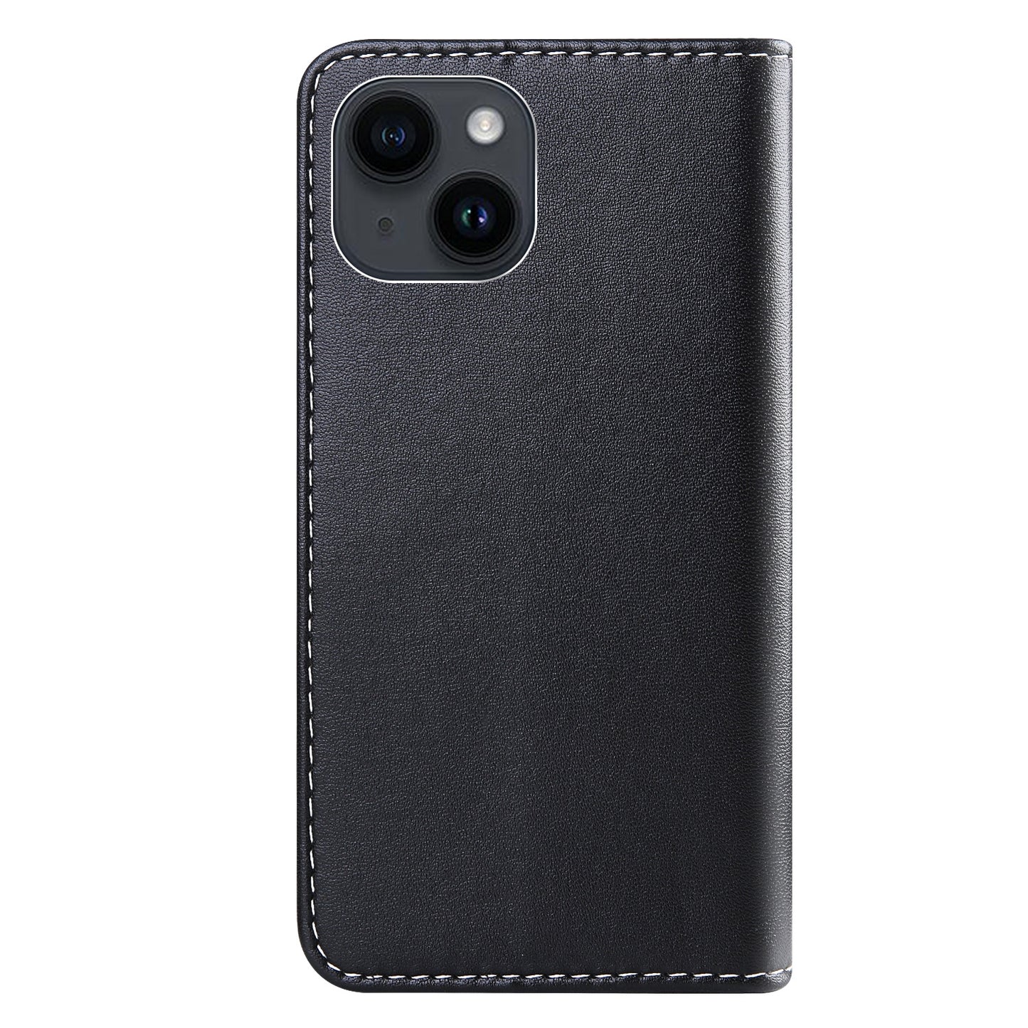 ELECTROPRIME For iPhone 15 Tricolor Stitching Horizontal Flip Leather Phone Case(Black)