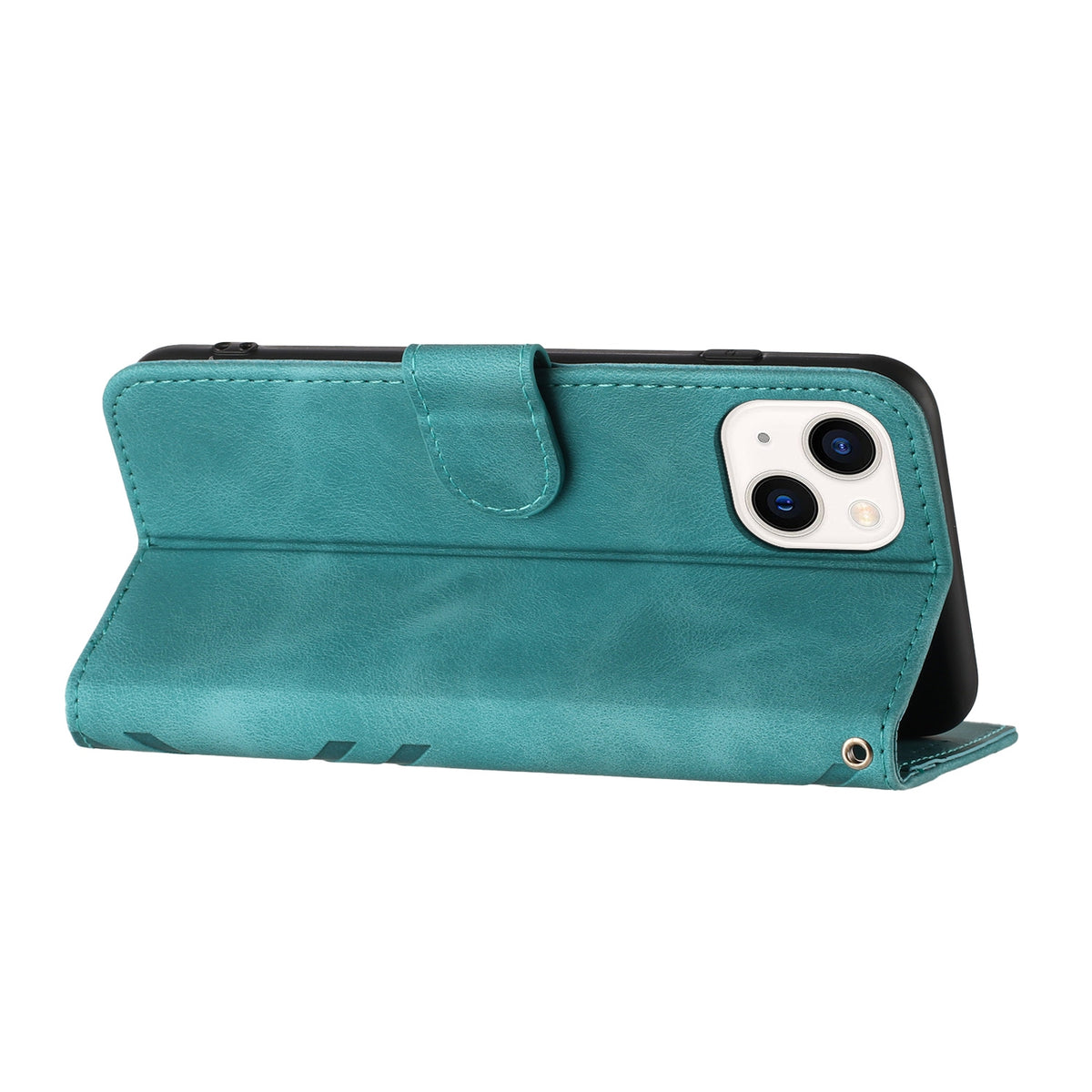 ELECTROPRIME For iPhone 15 Line Pattern Skin Feel Leather Phone Case(Light Blue)