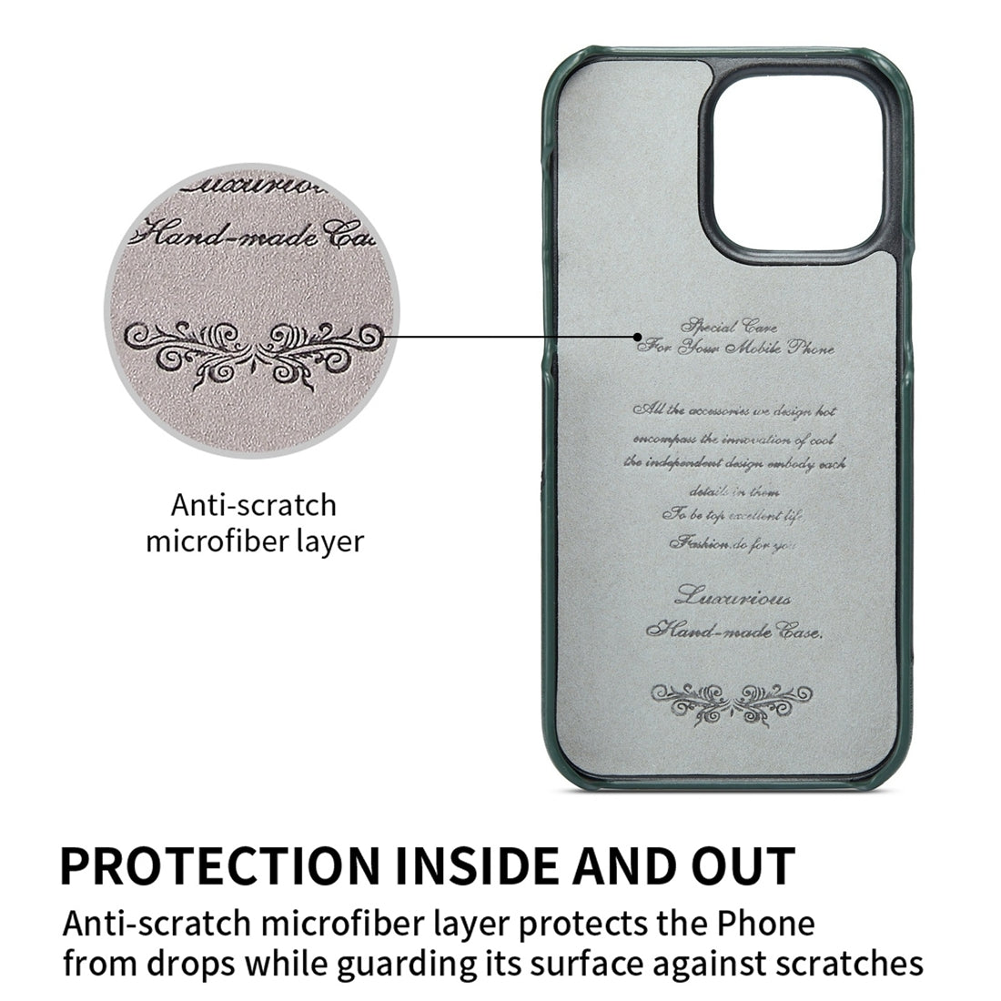 ELECTROPRIME For iPhone 15 Plus Fierre Shann Oil Wax Texture Genuine Leather Back Cover Phone Case(Black)