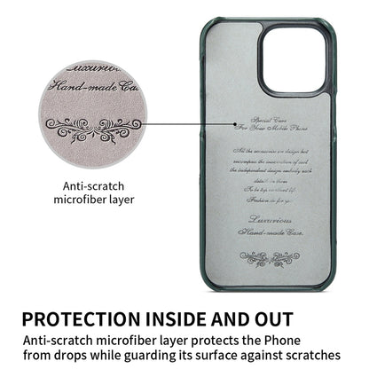 ELECTROPRIME For iPhone 15 Plus Fierre Shann Oil Wax Texture Genuine Leather Back Cover Phone Case(Black)