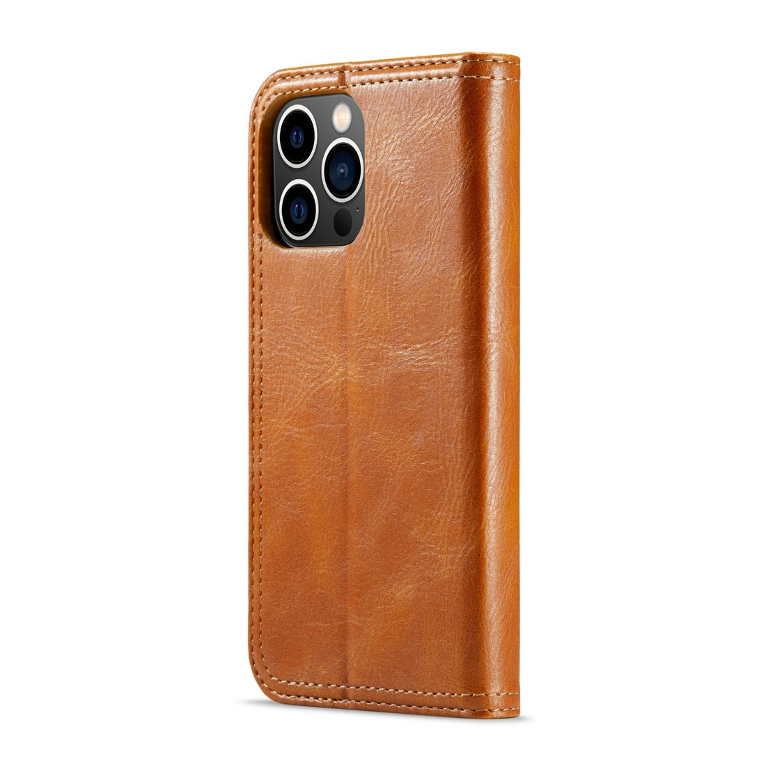 ELECTROPRIME For iPhone 15 Plus Fierre Shann Vintage Bark Texture Wallet Leather Phone Case(Khaki)