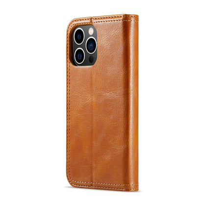 ELECTROPRIME For iPhone 15 Plus Fierre Shann Vintage Bark Texture Wallet Leather Phone Case(Khaki)