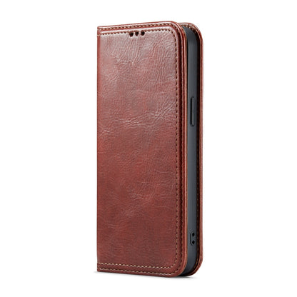 ELECTROPRIME For iPhone 15 Fierre Shann Vintage Bark Texture Wallet Leather Phone Case(Brown)