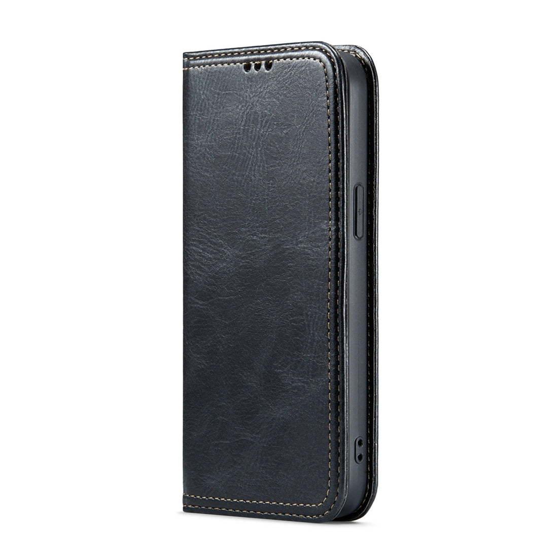ELECTROPRIME For iPhone 15 Fierre Shann Vintage Bark Texture Wallet Leather Phone Case(Black)