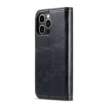 ELECTROPRIME For iPhone 15 Fierre Shann Vintage Bark Texture Wallet Leather Phone Case(Black)