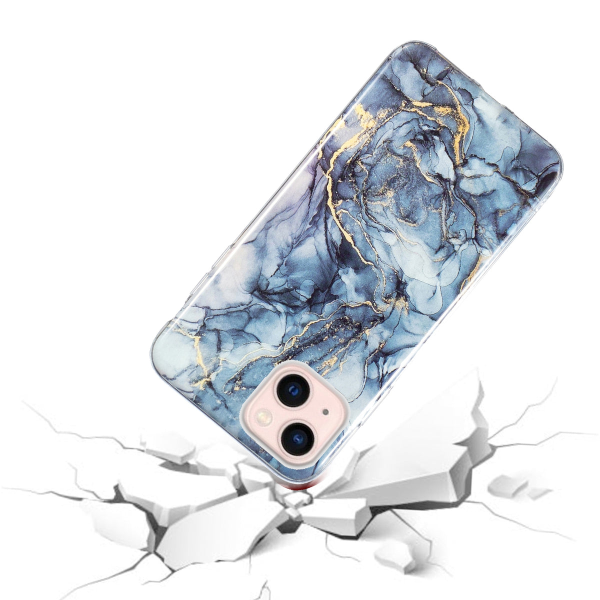 ELECTROPRIME IMD Marble TPU Phone Case For iPhone 15 Plus(Grey)