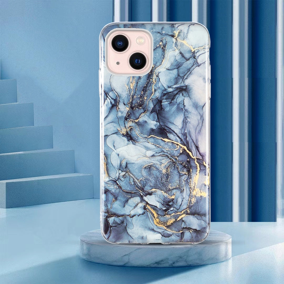 ELECTROPRIME IMD Marble TPU Phone Case For iPhone 15 Plus(Grey)