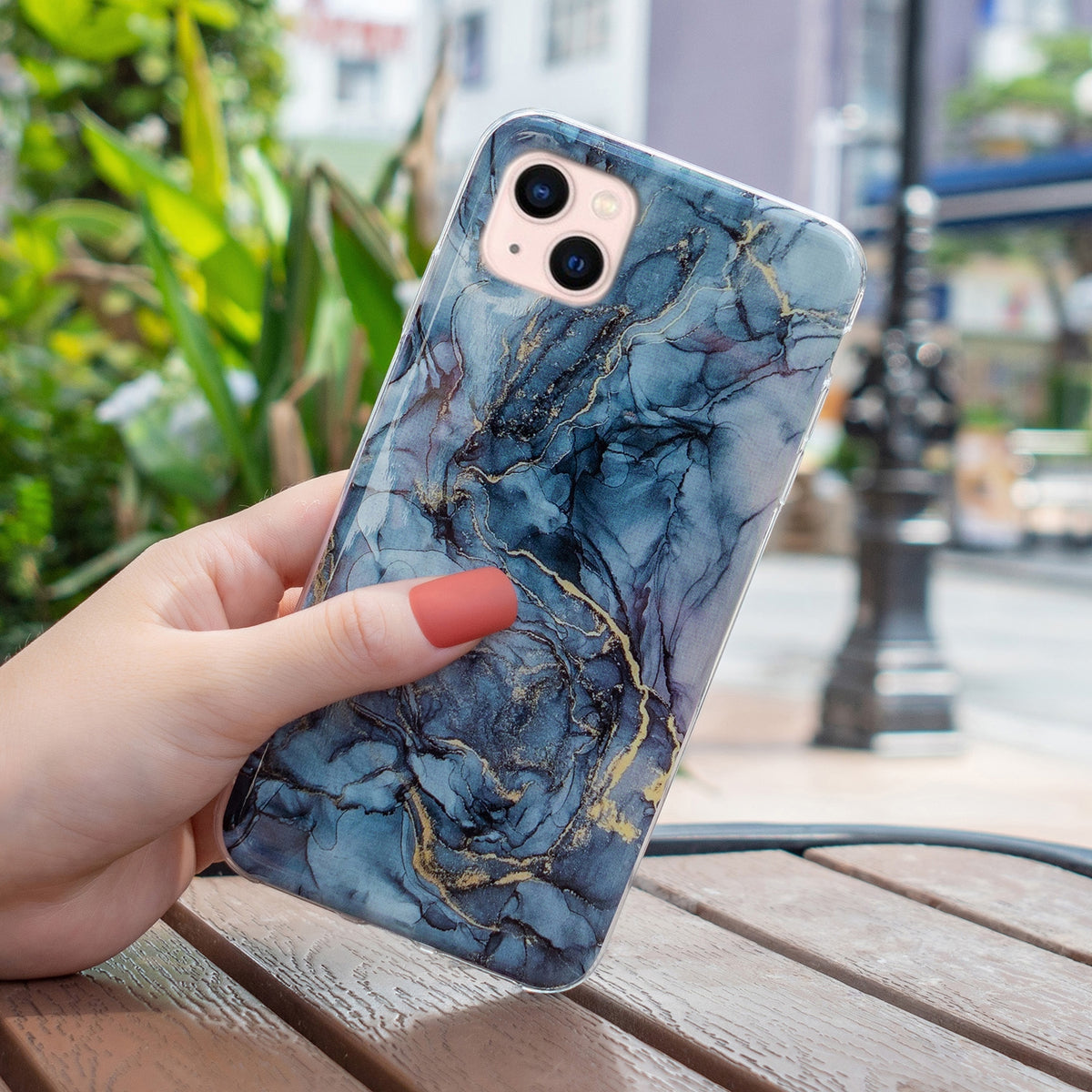 ELECTROPRIME IMD Marble TPU Phone Case For iPhone 15 Plus(Grey)