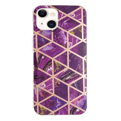 ELECTROPRIME Electroplating Soft TPU Phone Case For iPhone 15(Purple Rhombus)