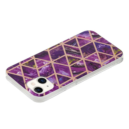 ELECTROPRIME Electroplating Soft TPU Phone Case For iPhone 15(Purple Rhombus)