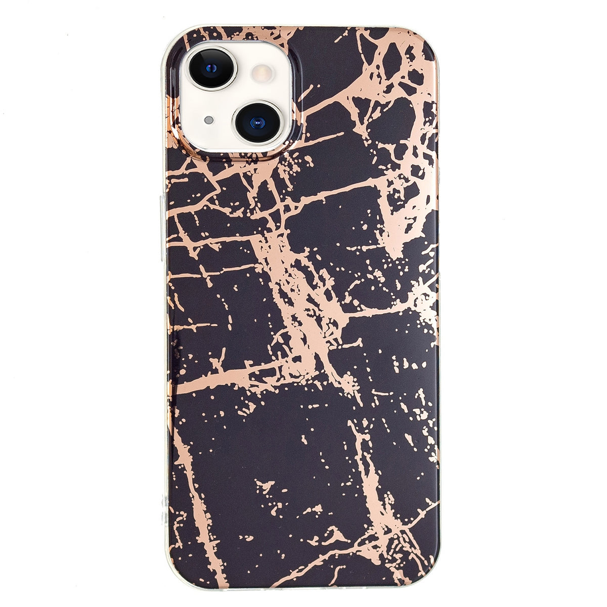 ELECTROPRIME Electroplating Soft TPU Phone Case For iPhone 15(Black Gold)