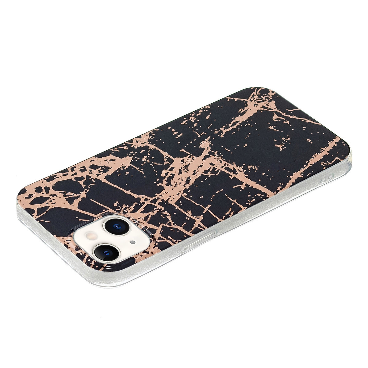 ELECTROPRIME Electroplating Soft TPU Phone Case For iPhone 15(Black Gold)